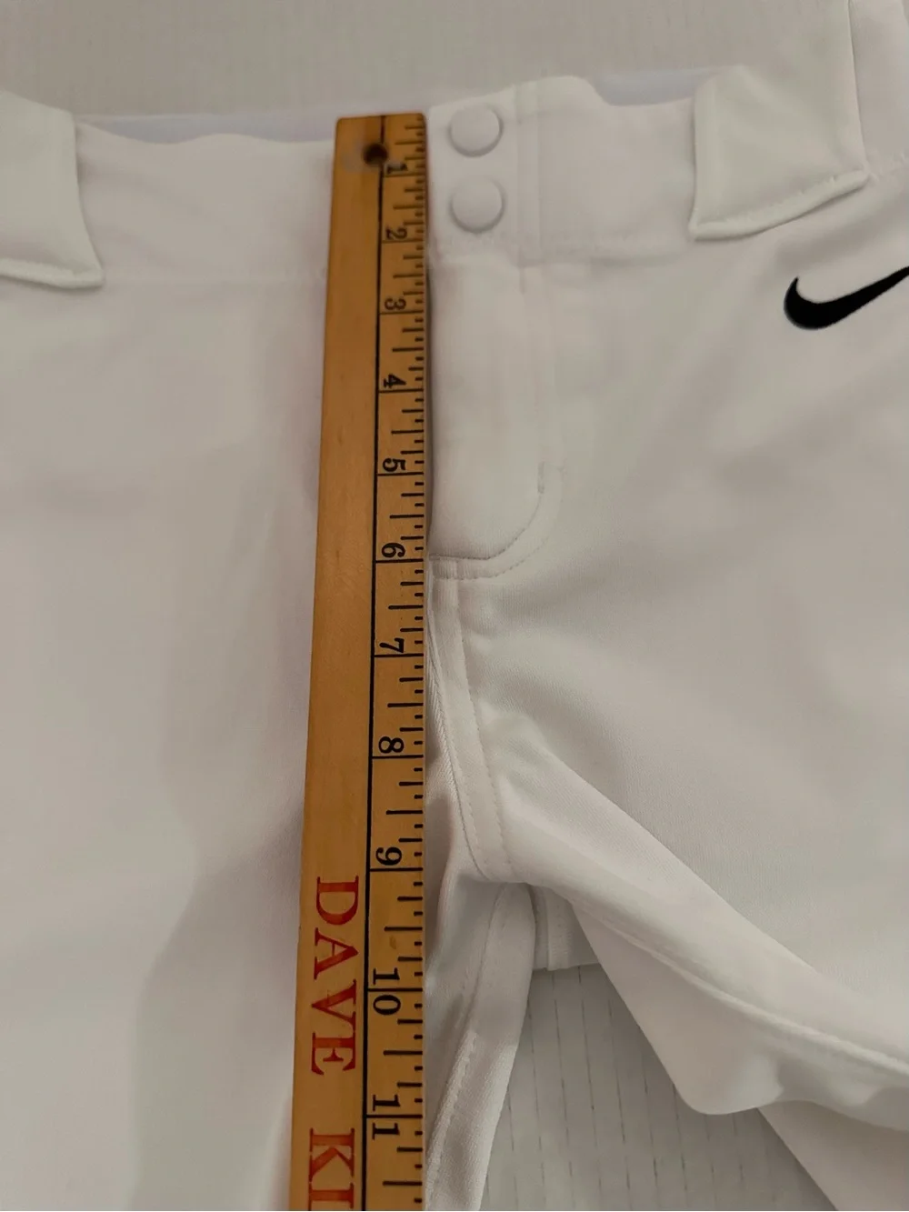 Nike White Kids Baseball Pants with Black Swoosh